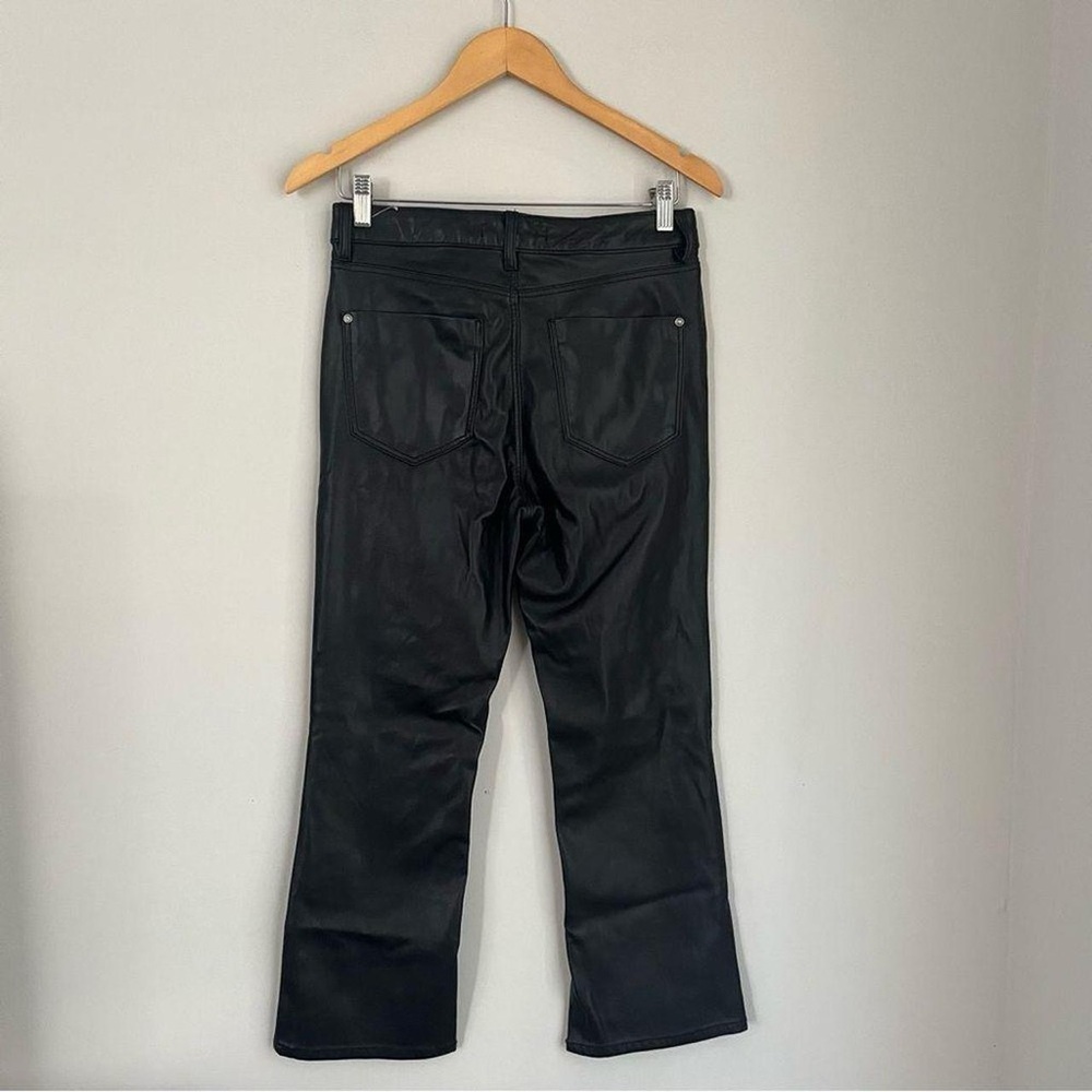 Zara Mini Flare Cropped Black Faux Leather Pants Size 4 - Picture 6 of 6